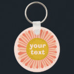 CUSTOMIZE IT Pink Daisy Sunflower Name Tag   Key Ring<br><div class="desc">Decorate your outfit with this cool art keychain. Makes a great  gift! You can customise it and add text too. Check my shop for lots more colours and patterns! Let me know if you'd like something custom too.</div>