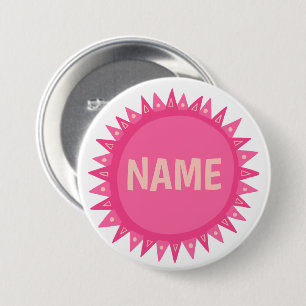 CUSTOMIZE IT Pink Sunshine Name Tag 7.5 Cm Round Badge