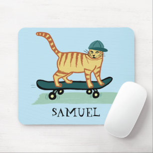 CUSTOMIZE IT Skateboarding Cat Mouse Pad