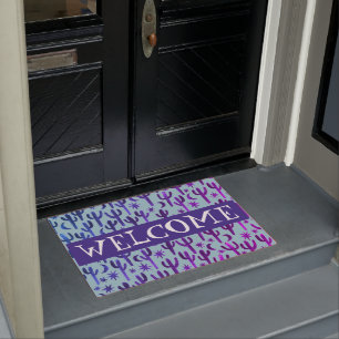 Customize it! WELCOME Night Desert Saguaro Cactus Doormat