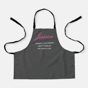 Customize Kids Apron - Mummy, Daddy, Sister