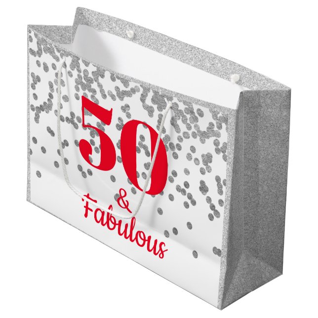 Customize Large Gift Bag - Milestone Silver (Front Angled)