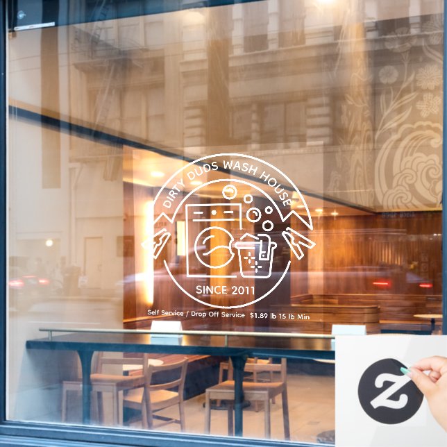 Customize Laundromat Room Wash Fold Business  (Cafe Window)