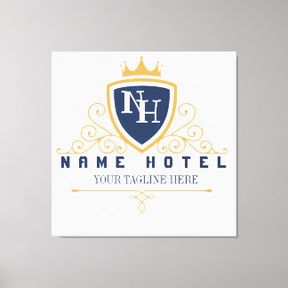 Customize Luxury hotel business company LOGO Canvas Print