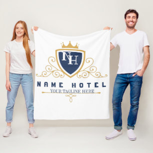 Customize Luxury hotel business company LOGO Fleece Blanket