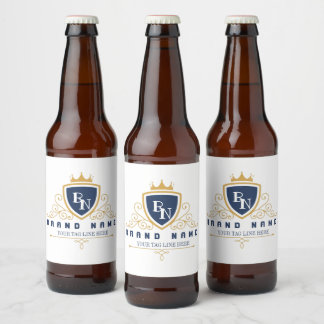 Customize Luxury hotel business or restaurant logo Beer Bottle Label