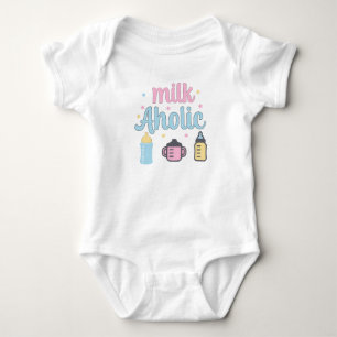 Customize Milk Aholic Funny Cute  Baby Bodysuit