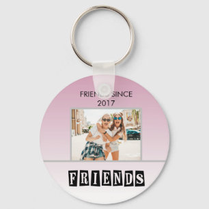 Customize Modern Best Friends Chic Quote Key Ring