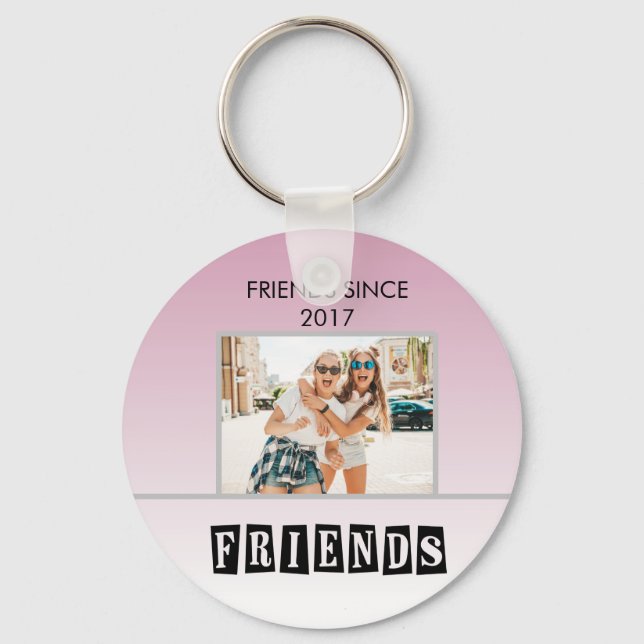 Customize Modern Best Friends Chic Quote Key Ring (Front)