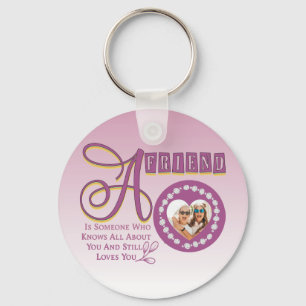 Customize Modern Best Friends Chic Quote Key Ring