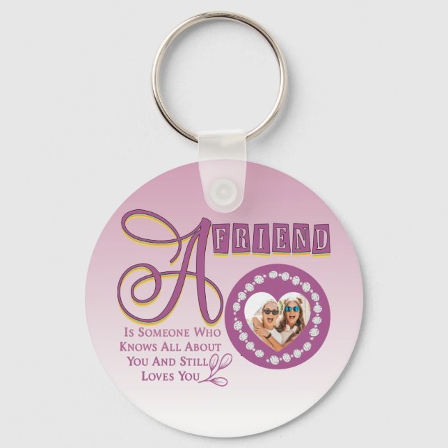 Customize Modern Best Friends Chic Quote   Key Ring (Front)
