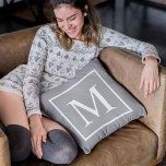 Customize monogram on gray cushion<br><div class="desc">Customize monogram on gray throw pillow. Customize and personalize by replacing the initial as desred.</div>