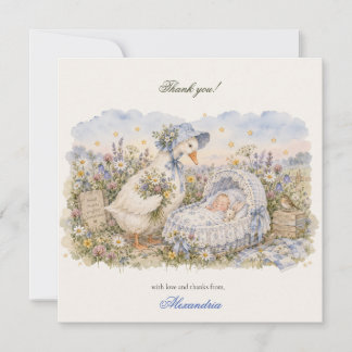 Customize Mother Goose Baby Cradle Baby Shower Thank You Card