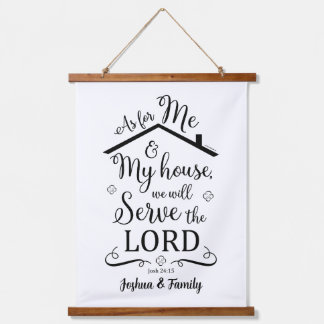 Customize Name Joshua 24:15 Bible verse Hanging Tapestry
