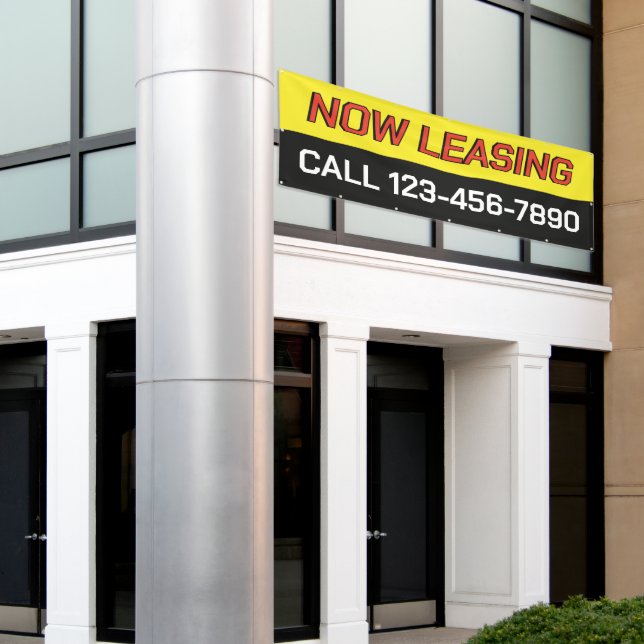 Customize Now Leasing Large Banner (Outside Building)