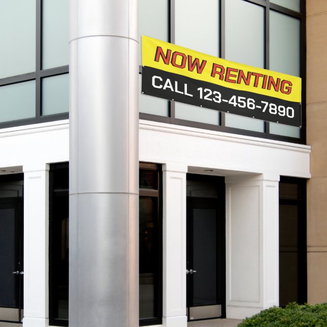 Customize Now Renting Large Banner (Outside Building)