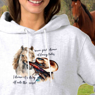 Customize on Back Horse Lover Cowgirl Hoodie