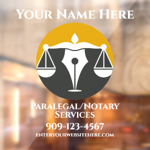 Customize Paralegal Notary Services Business Front