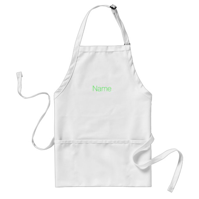 Customize personalize NAME monogram neon green Standard Apron (Front)
