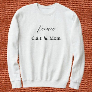 Customize Pet Lover Script Black And White Cat Mom Sweatshirt