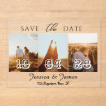 Customize Photo Personalized Save the Date Acrylic Invitations<br><div class="desc">Announce your special day with a beautiful customizable save the date design made to share your wedding date in a stylish and memorable way. Perfect for couples looking for a personalized wedding announcement, this design offers a clean and timeless look that can be tailored to match your celebration. A lovely...</div>