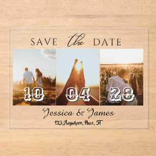 Customize Photo Personalized Save the Date Acrylic Invitations