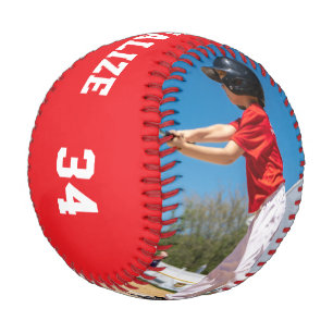 Customize Red White Baseball