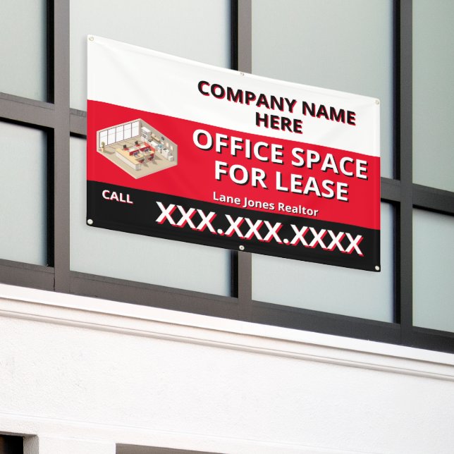 Customize Retail Space For Lease Company Logo Buil Banner (Outside Building)