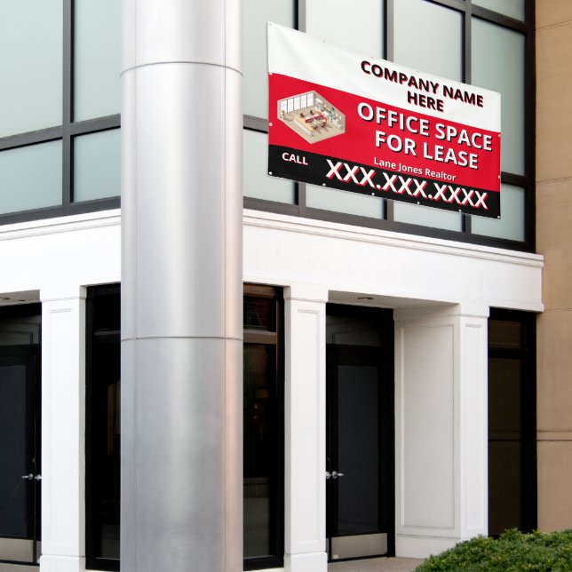 Customize Retail Space For Lease Company Logo Buil Banner (Outside Building)