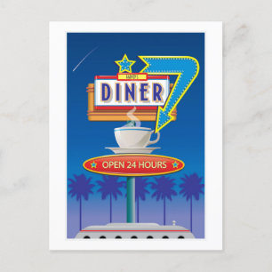 Customize Retro Diner Postcard - Harvey's 50s