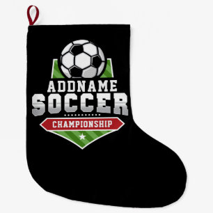 Customize Soccer ADD TEXT Varsity Team Player  Large Christmas Stocking