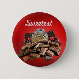 Customize Sweetest Day Chocolate Chipmunk 6 Cm Round Badge