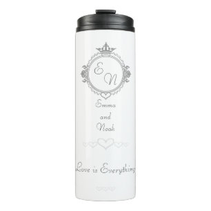 Customize the names, initials and phrase Love Thermal Tumbler