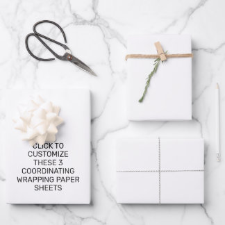 CUSTOMIZE THESE 3 COORDINATING WRAPPING PAPERS PAPER SHEET