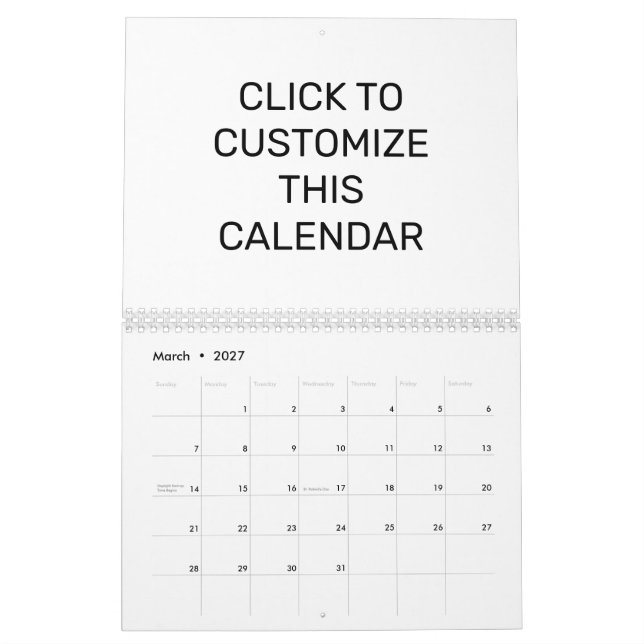 CUSTOMIZE THIS CALENDAR (Mar 2027)