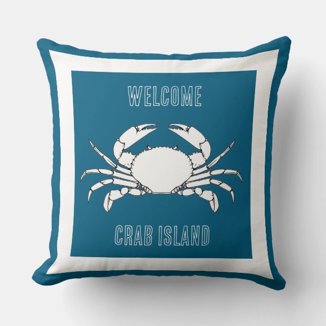 Customize Throw Cushion - Welcome To Crab island (Front)