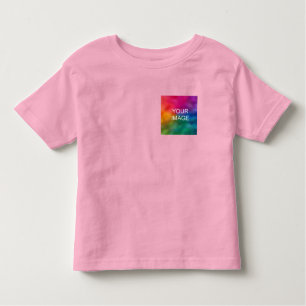 Customize Trendy Pink Two Sides Template Add Image Toddler T-Shirt