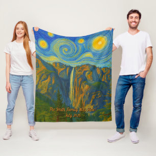 Customize van Gogh Yosemite Valley Family Vacation Fleece Blanket