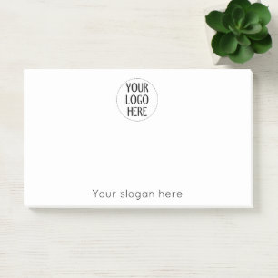Customize Your Black White company logo slogan Post-it Notes