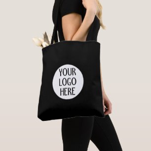 Customize Your Black White company logo Tote Bag