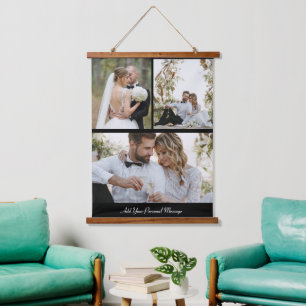 Customize Your Own 3 Photo Collage Poster Hanging Tapestry