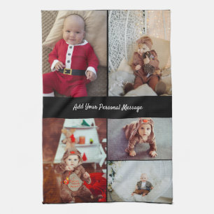 Customize Your Own 5 Photo Collage Tea Towel