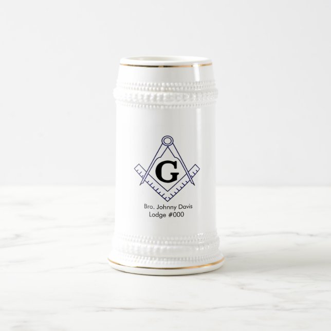 Customize your own Masonic Stein Glass (Center)