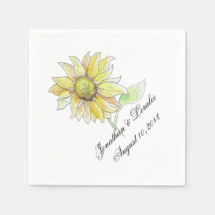 Customize your wedding napkins Fall Sunflowers