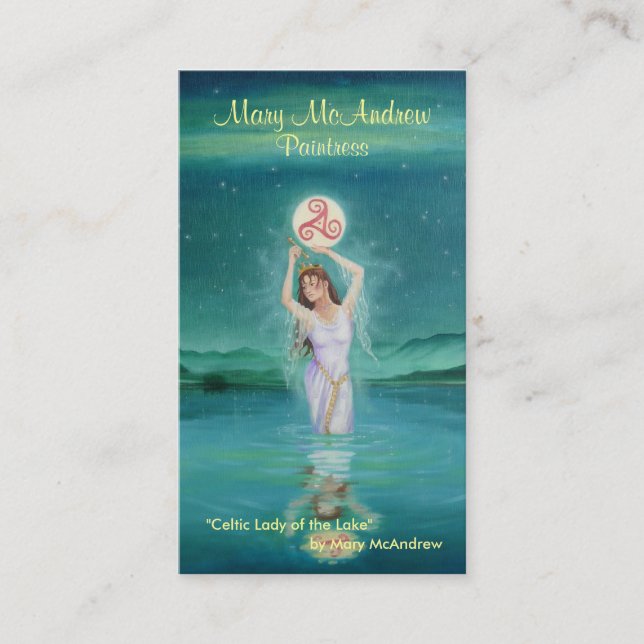 Customizeable Business Card / Celtic Lady of Lake (Front)