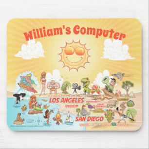 Customizeable California Cartoon Mouse Pad