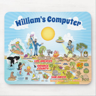 Customizeable California Cartoon Mouse Pad
