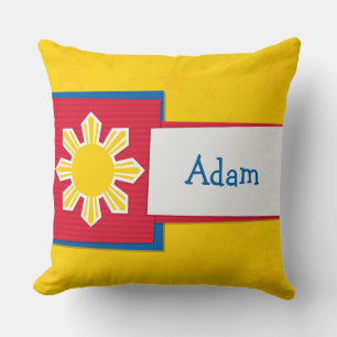 Customizeable Name Philippine Sun Filipino Cushion