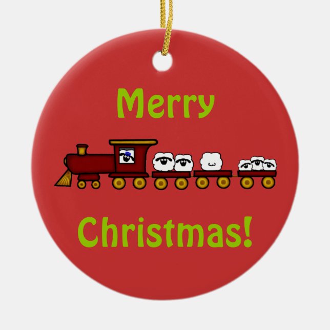Customizeable Sheep Christmas Ornament (Front)