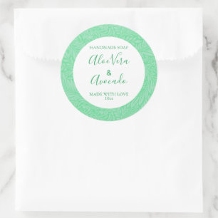 Customizeable Soap Label Floral Pattern Green